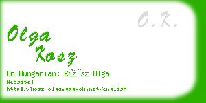 olga kosz business card
